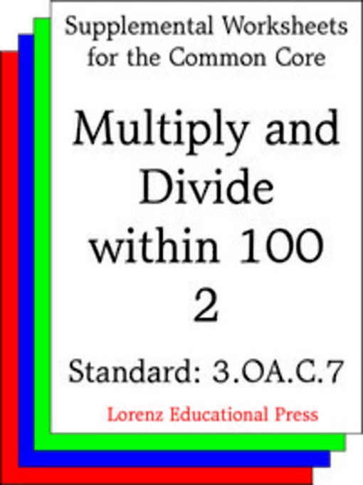 Cover image for CCSS 3.OA.C.7 Multiply and Divide within 100 2